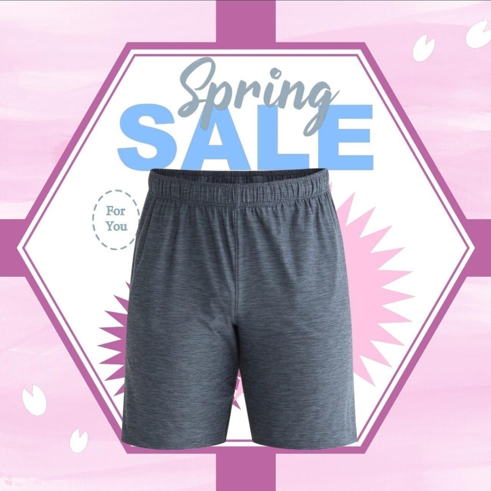 Athletic Works Men's Heather Charcoal Gray Athletic Shorts